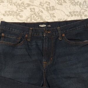 Old Navy Men's Straight Leg Dark Blue Denim Jeans